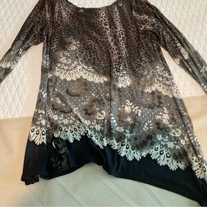 Elegant Black and Brown Women's Top